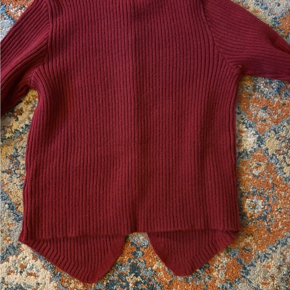 Commense Deep Red Ribbed Cardigan - Picture 3 of 3